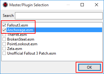 FO3Edit selecting files