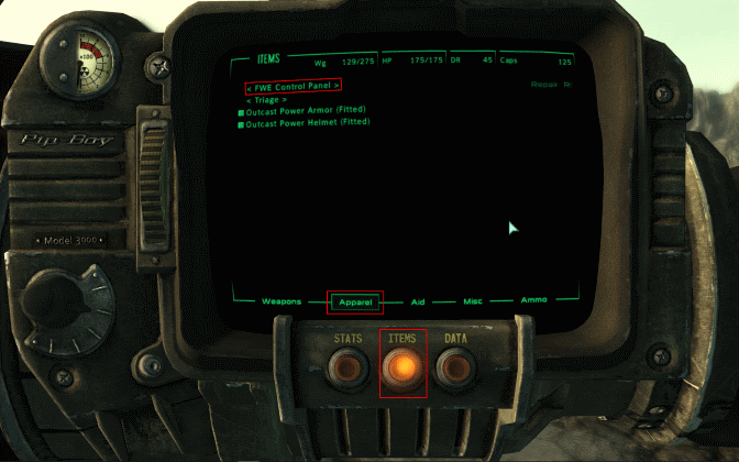 Fallout 3 FWE Pip-Boy option