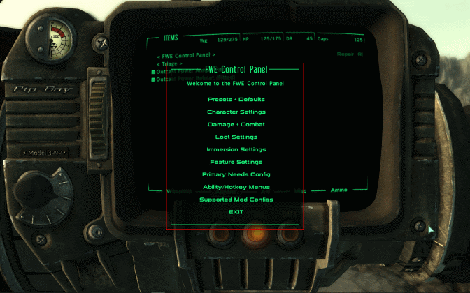 Fallout 3 FWE settings