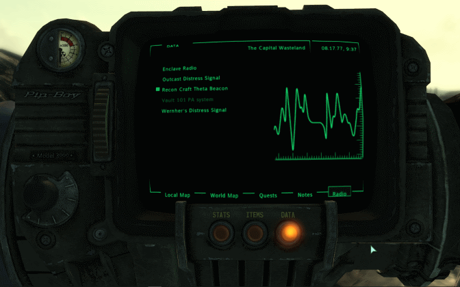 Fallout 3 Pip-Boy after retexturing