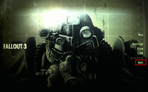 Fallout 3 main menu