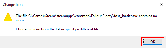 Fallout 3 shortcut no default icon