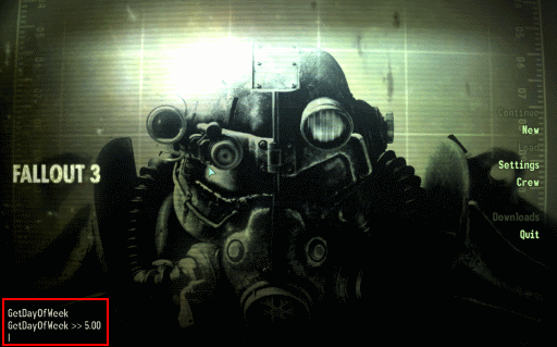 Fallout 3 testing the console