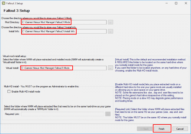 NMM confirm paths